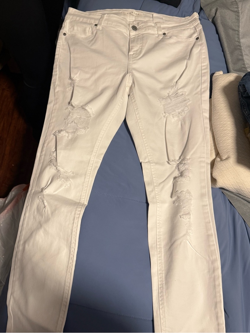 eunina White Distressed Skinny Jeans